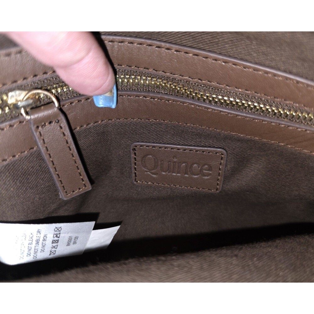 Beautiful QUINCE Brown Woven Italian Leather CROSSBODY Bag EUC OnlyWornOnce - Picture 6 of 9